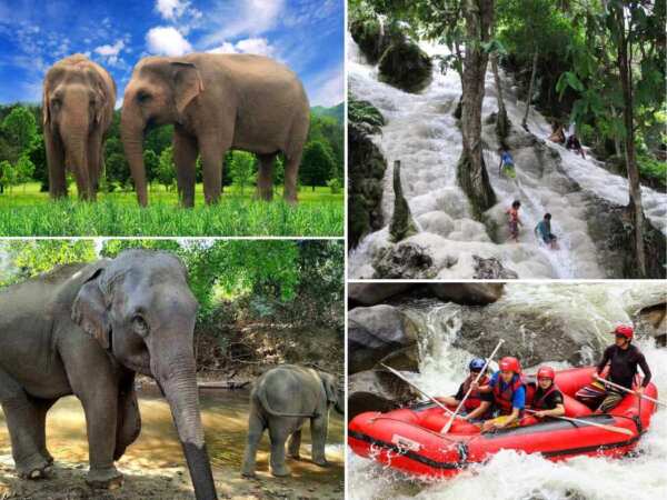 elephants, whitewater rafting, and Sticky Waterfall01